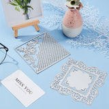 CRASPIRE 2pcs Metal Cutting Dies Carbon Steel Rectangle Flower Embossing Stencil Template Mould for DIY Card Making Scrapbooking Paper Craft Photo Album, Square