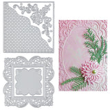 CRASPIRE Carbon Steel Cutting Dies Stencils, for DIY Scrapbooking/Photo Album, Decorative Embossing DIY Paper Card, Square, Matte Platinum Color, 2pcs/set