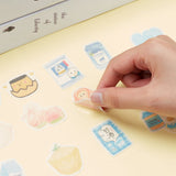 Craspire Self Adhesive Food Stickers Set, for Scrapbooking Diary Planner Card Making, Mixed Color, 20pcs/set, 4sets/bag
