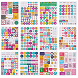 Craspire 12 Sheets Planner Stickers Set Motivational Stickers Colorful Scrapbook Stickers for Adults Daily Journal, Calendar, Planner, and Agendas