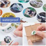 Craspire Animal Self-Adhesive Paper Gift Tag Stickers, Adhesive Labels On A Roll for Party, Christmas Holiday Decorative Presents, Mixed Color, 25mm, 500pcs/roll
