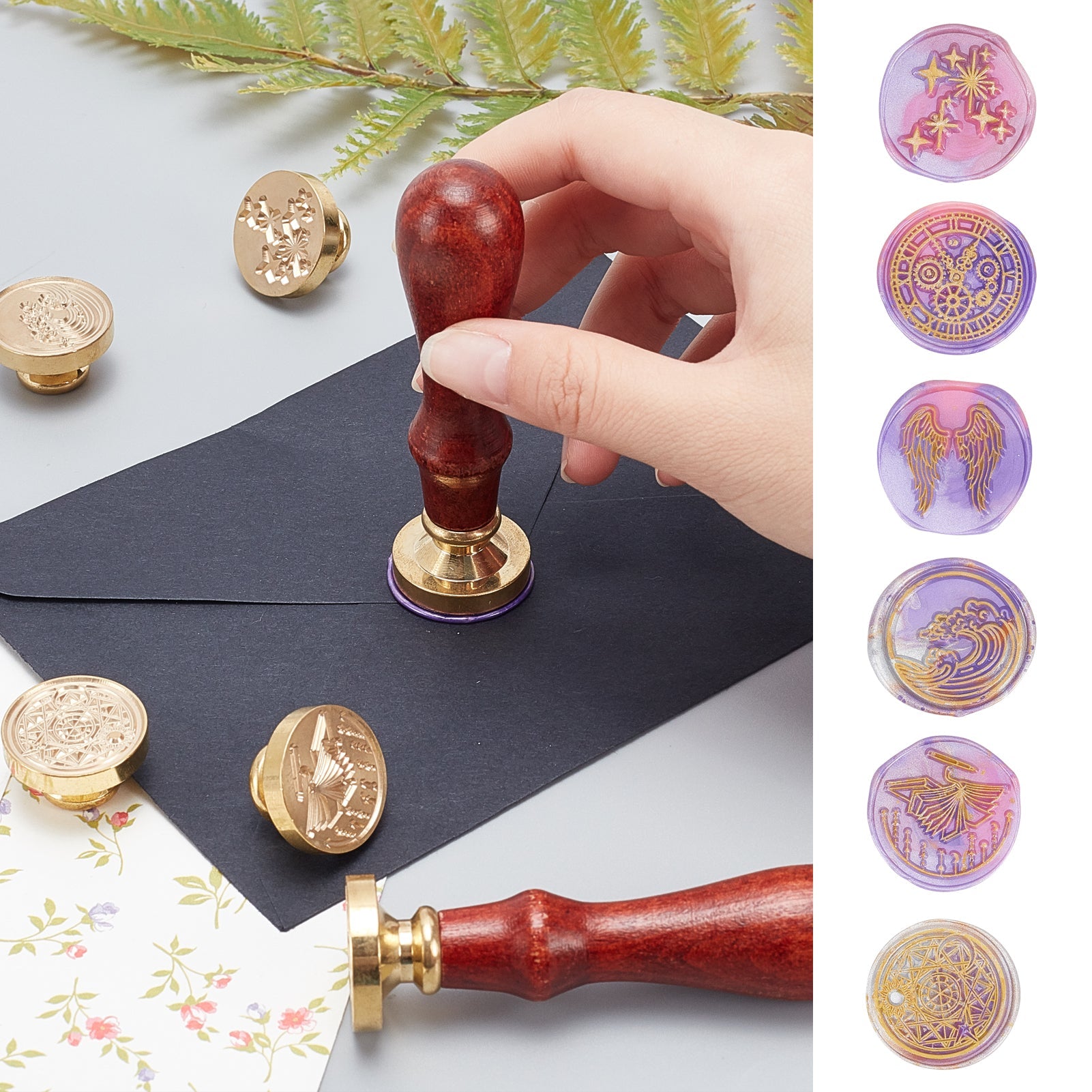 7pcs Flower & Snowflake Design Stamp, Multi-purpose Wax Seal Set For DIY  Craft