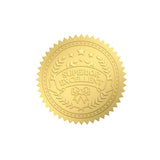 100pcs Embossed Gold Foil Certificate Seals/Superior Excellent