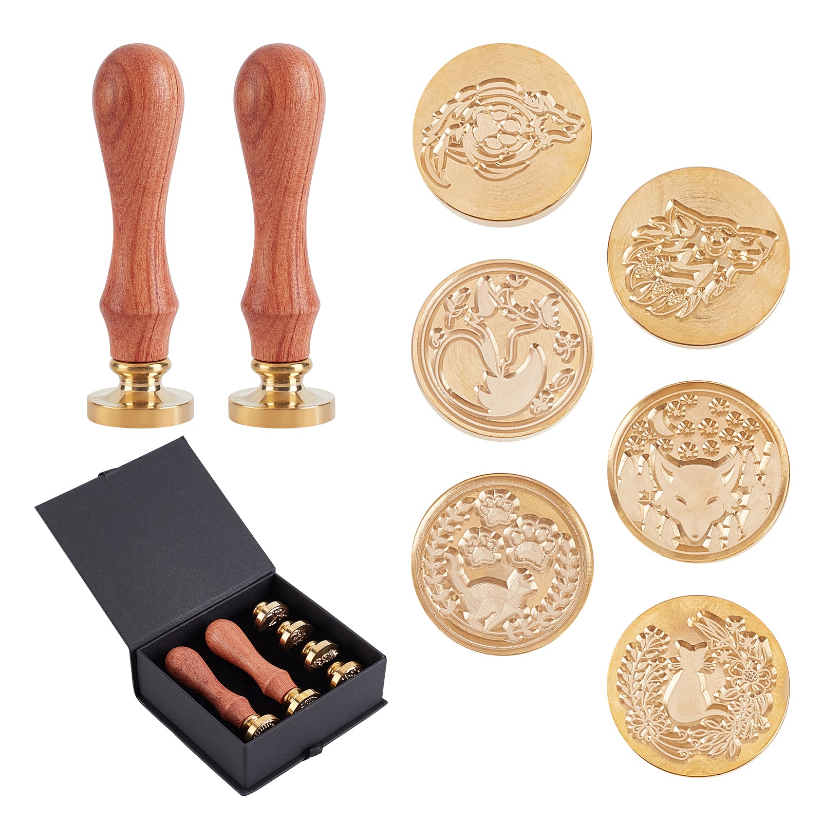 Bright Creations 7 Piece Box Set Letter Sealing Wax Seal Stamp