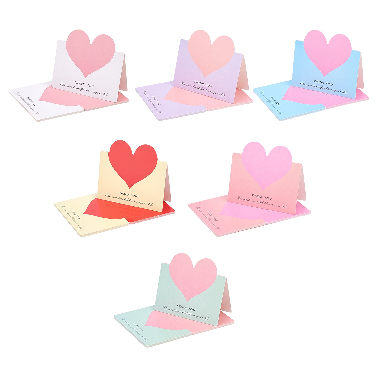60PCS Thank You Cards Heart Greeting Cards