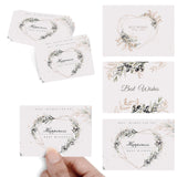 30Pcs 3 Style Rectangle Paper Cards, with Word Best Wishes & Leaf Pattern