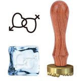 Heart Ice Stamp Wood Handle Wax Seal Stamp