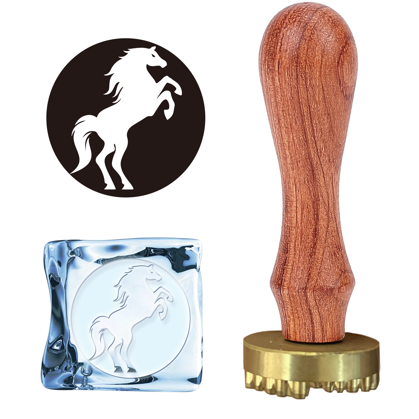 Horse Ice Stamp Wood Handle Wax Seal Stamp