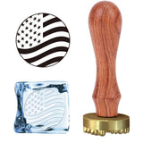 American Flag Ice Stamp Wood Handle Wax Seal Stamp