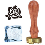Rose Pattern Ice Stamp Wood Handle Wax Seal Stamp