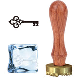 Key Pattern Ice Stamp Wood Handle Wax Seal Stamp