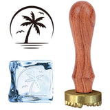 Coconut Tree Ice Stamp Wood Handle Wax Seal Stamp