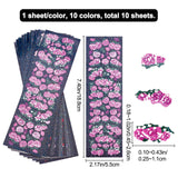 Craspire 10 Sheets 10 Colors Colorful 3D Rose Laser Flash Stickers, Confetti Sticker Shiny Decoration Sticker, for DIY Diary, Notebooks and Arts Card Making, Mixed Color, 18.8x5.5x0.03cm