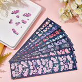 Craspire 10 Sheets 10 Colors Colorful 3D Rose Laser Flash Stickers, Confetti Sticker Shiny Decoration Sticker, for DIY Diary, Notebooks and Arts Card Making, Mixed Color, 18.8x5.5x0.03cm