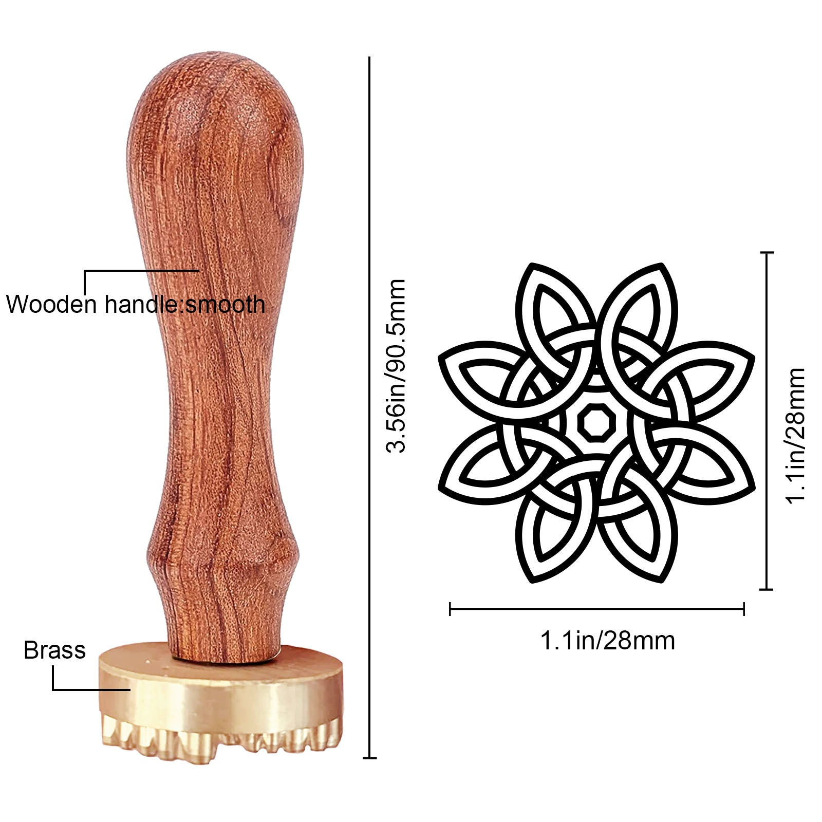 CRASPIRE Celtic Knot Ice Stamp Wood Handle Wax Seal Stamp
