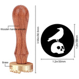 Crow Ice Stamp Wood Handle Wax Seal Stamp