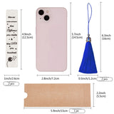 CRASPIRE DIY Rectangle Bookmark Making Kits, Including Stainless Steel Bookmark Card, Polyester Tassel, Dandelion Pattern, Card: 125x26mm, 2pcs/set