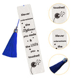 CRASPIRE DIY Rectangle Bookmark Making Kits, Including Stainless Steel Bookmark Card, Polyester Tassel, Dandelion Pattern, Card: 125x26mm, 2pcs/set