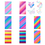 Craspire 8 Sheets 8 Styles Self-Adhesive Vinyl Picture Stickers Label Stickers, for Cup, Suitcase, Planner and Refigerator Decor, Rectangle with Stripe Pattern, Mixed Color, 30.5x15x0.05cm, 1 style/sheet