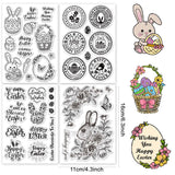 Craspire 4 Sheets 4 Styles PVC Plastic Stamps, for DIY Scrapbooking, Photo Album Decorative, Cards Making, Stamp Sheets, Film Frame, Easter Theme Pattern, 160x110x3mm, 1 sheet/style
