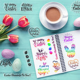 Craspire 4 Sheets 4 Styles PVC Plastic Stamps, for DIY Scrapbooking, Photo Album Decorative, Cards Making, Stamp Sheets, Film Frame, Easter Theme Pattern, 160x110x3mm, 1 sheet/style