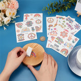 Craspire 8 Sheets 8 Style Love and Peace Theme Paper Body Art Tattoos Stickers, Waterproof Self Adhesive Temporary Tattoo, Mixed Color, 11.5x9.6x0.01cm, sticker: 8~55x4.5~46mm, 1 sheet/style