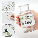Craspire 40Sheets 4 Style Water Bottle Label Stickers, Rectangle with Word Oh Baby, for Baby Shower Supplies, Colorful, 22x5cm, 10sheets/style