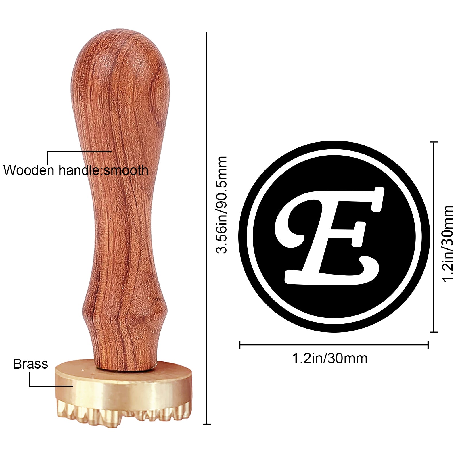 CRASPIRE Letter E Ice Stamp Wood Handle Wax Seal Stamp