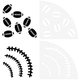 2pcs Reusable Painting Stencils Rugby Ball Stencil Fan shaped Stencils Templates Rugby Ball Football