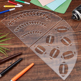 2pcs Reusable Painting Stencils Rugby Ball Stencil Fan shaped Stencils Templates Rugby Ball Football