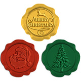 3 Style 60pcs Christmas Wax Seal Stickers (Santa + Christmas Tree + Elk) Self Adhesive Wax Seal Stamp Stickers