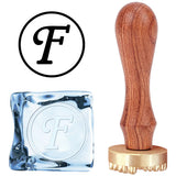 F Letter Ice Stamp Wood Handle Wax Seal Stamp