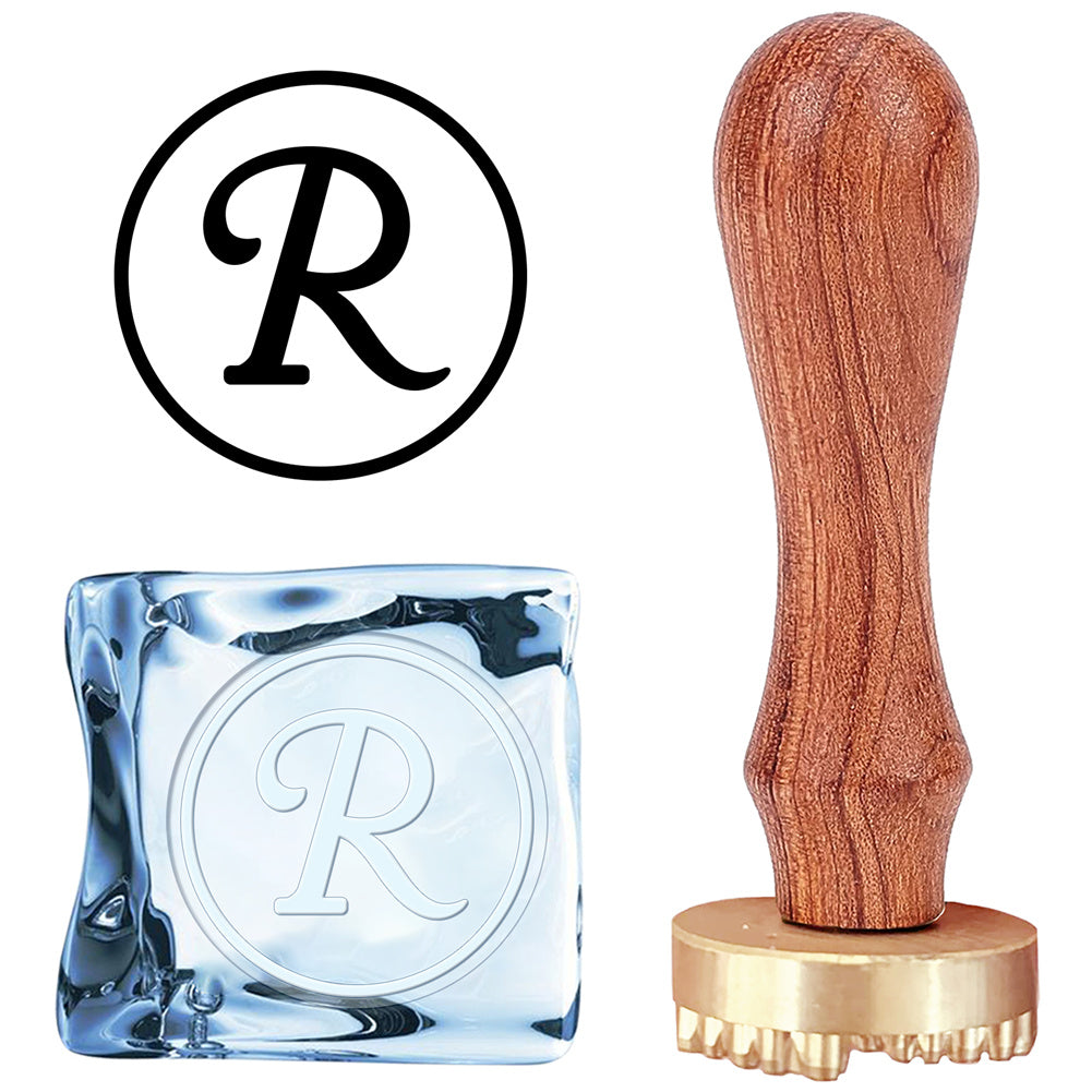 R Letter Ice Stamp Wood Handle Wax Seal Stamp