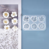DIY Flower Silicone Molds, for UV Resin & Epoxy Resin Jewelry Making, White, 84x56x11mm