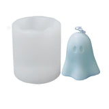 2PCS DIY Halloween Theme Ghost-shaped Candle Making Silicone Molds, Resin Casting Molds, Clay Craft Mold Tools, White, 70x69mm, Inner Diameter: 59x50mm