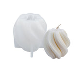 2PCS DIY Twist-shaped Candle Making Silicone Molds, Resin Casting Molds, Clay Craft Mold Tools, White, 72x71mm