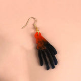 DIY Skeleton Hand Pendants Silicone Molds, Resin Casting Molds, For UV Resin, Epoxy Resin Jewelry Making, Halloween Theme, White, 50x50x4mm, Hole: 3mm, Inner Diameter: 46x21mm