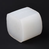 2PCS Heart-shaped Cube Candle Food Grade Silicone Molds, for Scented Candle Making, Valentine's Day Theme, White, 80x75x72mm, Inner Diameter: 60x60x60mm