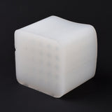 2PCS Stripe-shaped Cube Candle Food Grade Silicone Molds, for Scented Candle Making, White, 95x95x87mm, Inner Diameter: 80x80x80mm