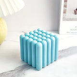 2PCS Stripe-shaped Cube Candle Food Grade Silicone Molds, for Scented Candle Making, White, 95x95x87mm, Inner Diameter: 80x80x80mm