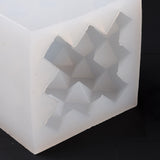 2PCS Faceted Rhombus-shaped Cube Food Grade Silicone Molds, for Scented Candle Making, White, 71x72x67mm, Inner Diameter: 60x60x60mm