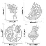 CRASPIRE 4Pcs Metal Fairy Girl Cutting Dies Carbon Steel Cutting Dies Stencils for DIY Making Paper Card Craft Decoration Supplies, Matte Platinum