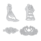 CRASPIRE 4pcs Bride and Groom Wedding Metal Cutting Dies Mandarin Duck and An Arrow Pierces the Heart Cutting Dies Stencils for DIY Scrapbooking Album Decorative Paper Dies Card