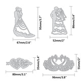 CRASPIRE 4pcs Bride and Groom Wedding Metal Cutting Dies Mandarin Duck and An Arrow Pierces the Heart Cutting Dies Stencils for DIY Scrapbooking Album Decorative Paper Dies Card
