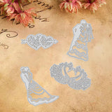 CRASPIRE 4pcs Bride and Groom Wedding Metal Cutting Dies Mandarin Duck and An Arrow Pierces the Heart Cutting Dies Stencils for DIY Scrapbooking Album Decorative Paper Dies Card