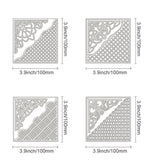 CRASPIRE 4 Pieces Square Hollow Out Background Frame Cutting Dies Metal Corner Lace Die Embossing Stencils for DIY Card Scrapbooking Craft Album Paper Decor