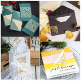 CRASPIRE 4 Pieces Square Hollow Out Background Frame Cutting Dies Metal Corner Lace Die Embossing Stencils for DIY Card Scrapbooking Craft Album Paper Decor