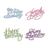 CRASPIRE 4 Pieces Happy Birthday Words Cutting Dies Metal Die Embossing Stencils for DIY Card Scrapbooking Craft Album Paper Decor