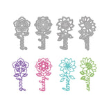 CRASPIRE 4 Pcs Flower Metal Cutting Dies with Words Good Luck Love Smile Embossing Stencils Template for DIY Card Scrapbooking Craft Album Paper Decor