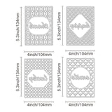 CRASPIRE 4Pcs 4 Styles Carbon Steel Cutting Dies Stencils, for DIY Scrapbooking/Photo Album, Decorative Embossing DIY Paper Card, Matte Platinum Color, 13.4x10.4x0.08cm, 1pc/style